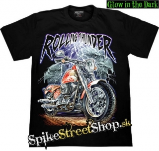BIKER COLLECTION - Rolling Thunder - čierne pánske tričko