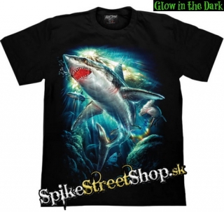 ANIMAL COLLECTION - Shark - čierne pánske tričko
