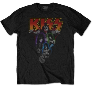 KISS - Neon Band - čierne pánske tričko