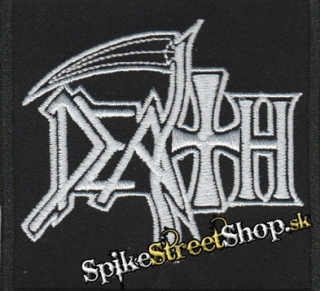 DEATH - White Logo on Black - nažehlovacia nášivka