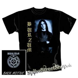 BURZUM - Varg Portrait Yellow Logo - čierne pánske tričko