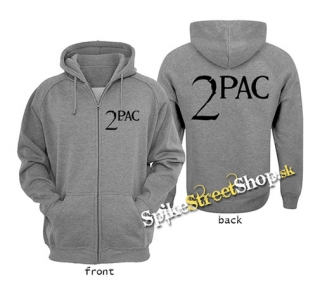 2 PAC - Logo - šedá pánska mikina na zips