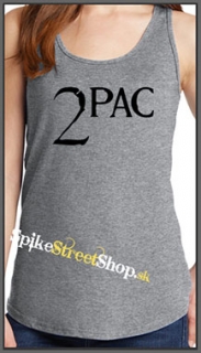 2 PAC - Logo - Ladies Vest Top - šedé