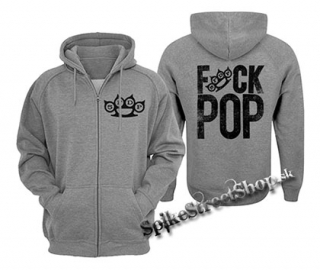FIVE FINGER DEATH PUNCH - Fuck Pop - šedá pánska mikina na zips