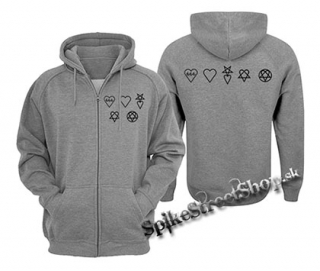 HEARTAGRAM HISTORY - šedá pánska mikina na zips