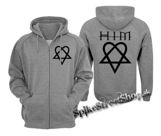 HIM HEARTAGRAM - šedá pánska mikina na zips