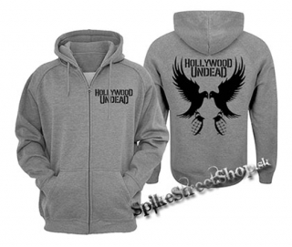 HOLLYWOOD UNDEAD - Doves - šedá pánska mikina na zips