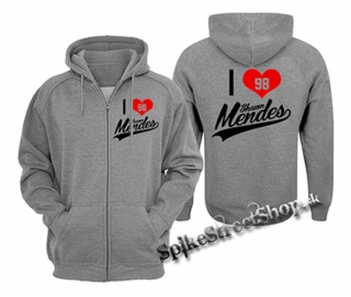 I LOVE SHAWN MENDES - šedá pánska mikina na zips