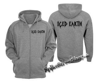 ICED EARTH - Logo - šedá pánska mikina na zips