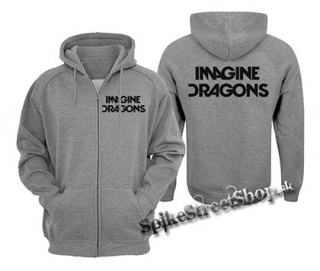 IMAGINE DRAGONS - Logo - šedá pánska mikina na zips