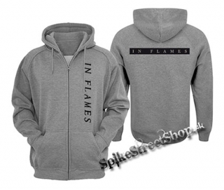 IN FLAMES - Plan Logo - šedá pánska mikina na zips