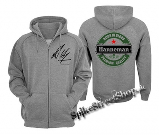 JEFF HANNEMAN - Hanneman Badge Trace - šedá pánska mikina na zips