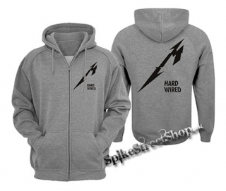 METALLICA - Hardwired Crest - šedá pánska mikina na zips