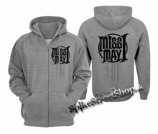 MISS MAY I - Logo - šedá pánska mikina na zips