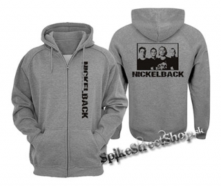 NICKELBACK - Logo & Band - šedá pánska mikina na zips