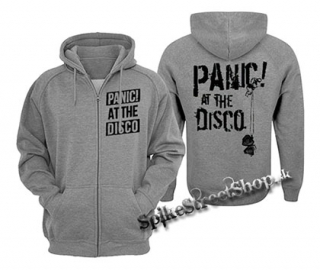 PANIC AT THE DISCO - Logo - šedá pánska mikina na zips