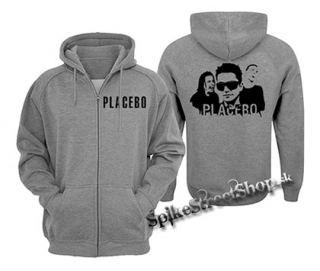 PLACEBO - Logo & Band - šedá pánska mikina na zips