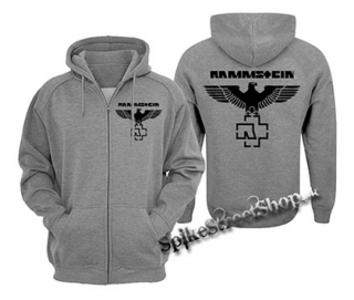RAMMSTEIN - Eagle - šedá pánska mikina na zips