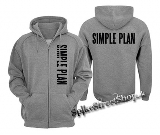 SIMPLE PLAN - Logo - šedá pánska mikina na zips