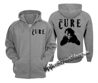 THE CURE - Robert Smith Portrait - šedá pánska mikina na zips