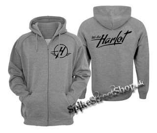 WE ARE HARLOT - Logo - šedá pánska mikina na zips