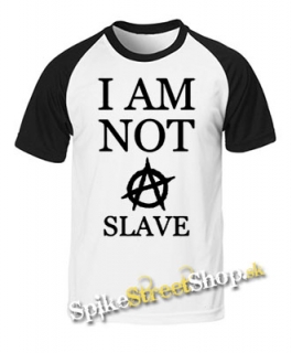 I AM NOT A SLAVE - Black - dvojfarebné pánske tričko
