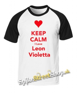 KEEP CALM I LOVE LEON VIOLETTA - dvojfarebné pánske tričko