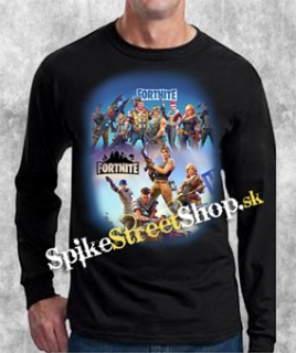 FORTNITE - čierne pánske tričko s dlhými rukávmi