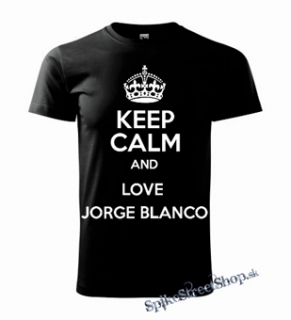 KEEP CALM AND LOVE JORGE BLANCO - čierne detské tričko