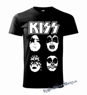 KISS - Band Four Faces - čierne detské tričko