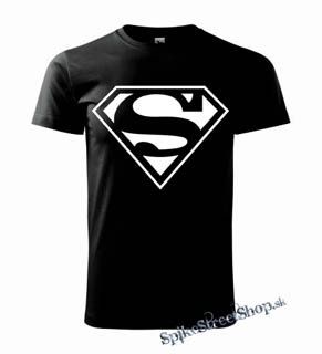 SUPERMAN - White Logo - čierne detské tričko