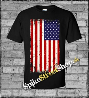 AMERICAN FLAG - Americká zástava - čierne detské tričko