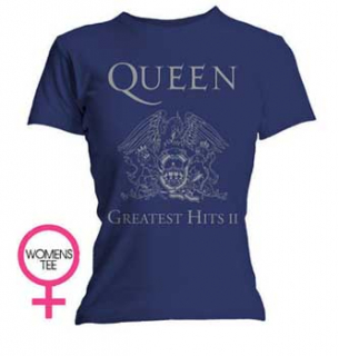 QUEEN - Greatest Hits II Skinny Fit - modré dámske tričko