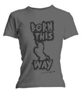 LADY GAGA - Born This Way - Grey Skinny Fit - sivé dámske tričko