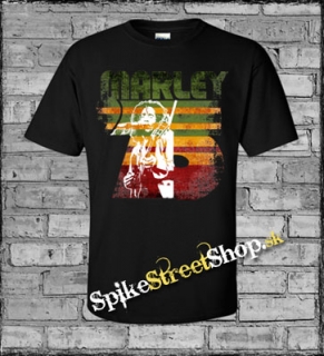 BOB MARLEY - Marley 75 - čierne detské tričko