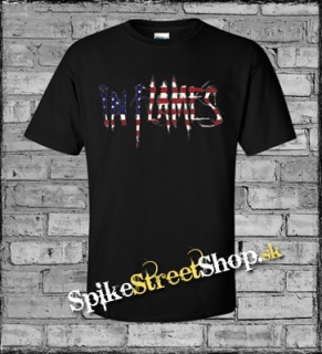 IN FLAMES - American Flag - čierne detské tričko