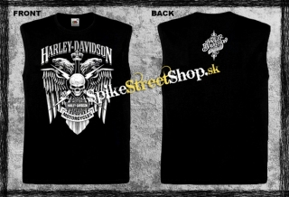 HARLEY DAVIDSON - Herb - čierne pánske tričko bez rukávov