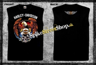 HARLEY DAVIDSON - Skull & Eagle - čierne pánske tričko bez rukávov