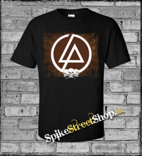 LINKIN PARK - Brown Logo And Skulls - čierne detské tričko