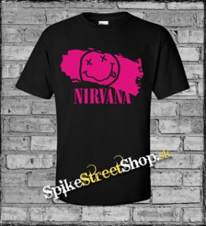 NIRVANA - Pink - čierne detské tričko