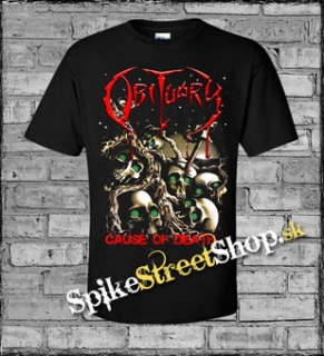 OBITUARY - Cause Of Death Skulls - čierne detské tričko
