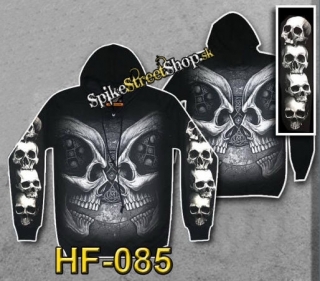 GOTHIC COLLECTION - Skull Twins - čierna pánska mikina