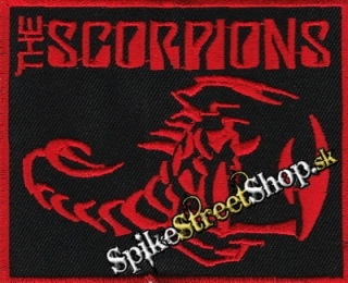 SCORPIONS - Red Logo & Scorpion - nažehlovacia nášivka