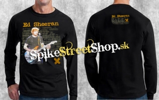 ED SHEERAN - Guitar Portrait - čierne pánske tričko s dlhými rukávmi