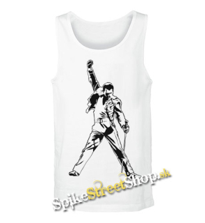 FREDDIE MERCURY - Portrait - Mens Vest Tank Top - biele