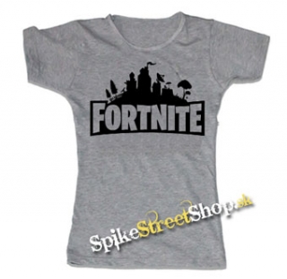 FORTNITE - Logo - šedé dámske tričko