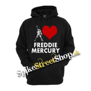 I LOVE FREDDIE MERCURY - čierna pánska mikina
