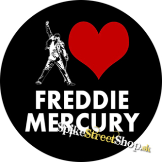I LOVE FREDDIE MERCURY - Black - okrúhla podložka pod pohár