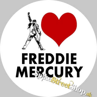Podložka pod myš I LOVE FREDDIE MERCURY - White - okrúhla