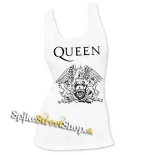 QUEEN - Logo - Ladies Vest Top - biele